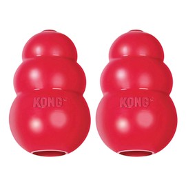 KONG Classic Stuffable Dog Toy - Fetch & Chew Toy for Dogs - Treat-Filling Capabilities & Erratic Bounce for Extended Play Time - Durable Natural Rubber Material - for Large Dogs (Pack of 2)