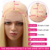 HUANGCAI 613 Lace Front Wigs Human Hair 13x1 Blonde Lace