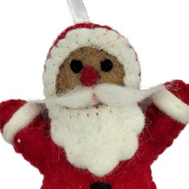 your castle Handmade Felt Christmas Set, Christmas Decoration for Hanging in Red / White: 3 Santa Claus, 14 x 5 cm