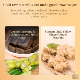 Hee Creek Yunnan Handmade Old Brown Sugar Ginger Tea 12oz/340g Black Sugar Ginger Tea Cubes Chinese Traditional Pure Raw Sugarcane Individual Package 手工老姜黑糖 红糖姜茶
