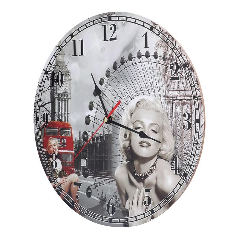 Wall Clock Antique Non Ticking Round Wall Clock Wooden Arabic