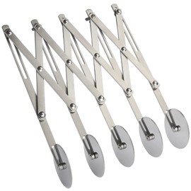 5 Wheel Pastry Cutter Stainless Steel Dough Cutter Expandable Pasta Cutter Roller Knife Multi-Round for Noodle Pizza Pie Crust Baking Cookie Divider