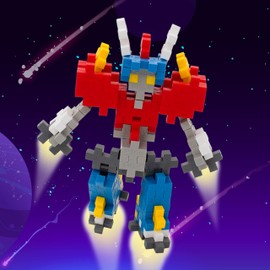 Plus Plus 3D Puzzle Stem Figure Building Block Kit, Science Toy for Kids, 70 Interlocking Pieces- Mecha Robot Mini Maker Tube