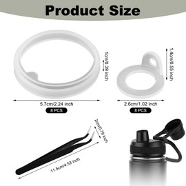 Lyreh 17pcs Gasket Replacement for Takeya Actives, Silicone Water Bottle Sealing Ring Leak-Proof Spout Lid O-Ring Gasket Replacement Seal Parts Compatible with Takeya Actives 18/22/24/32/40oz