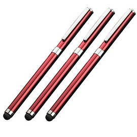 Tek Styz PRO Stylus + Pen Works for Karbonn K9 Smart Plus with Custom High Sensitivity Touch and Black Ink! [3 Pack-RED]