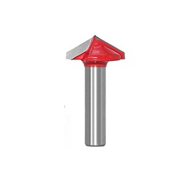 ExcInter 8mm Shank V-Groove Router Bit, 1 Pcs 120° Diameter 22mm 3D V Shape CNC Engraving Cutting Woodworking Cleaning Milling Router Bit