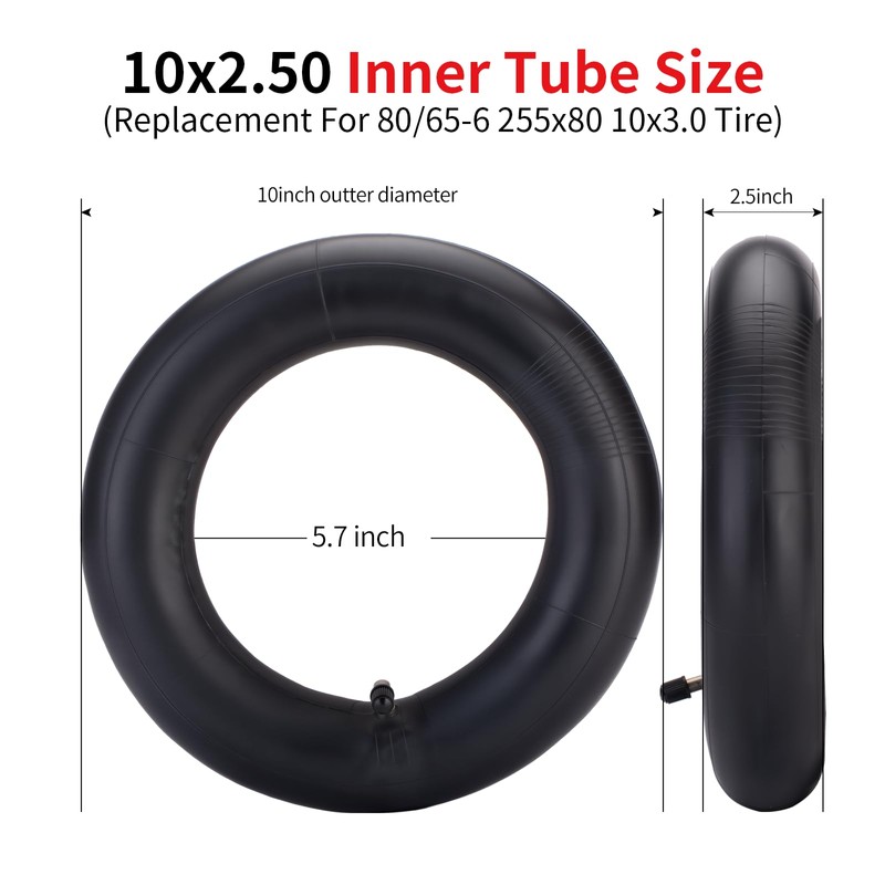 Heavy Duty 10x2.50 Thicker 40% Butyl Inner Tube with Valve