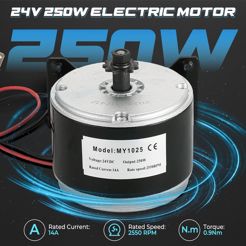 NATGAI 24V 250W Brushed Permanent Magnet Electric Motor Generator |