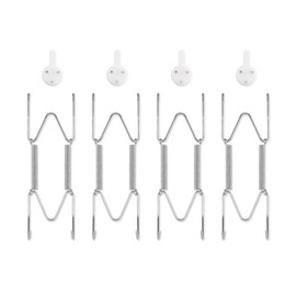 4 Pack Plate Hangers for The Wall, Suitable for 12-16 inch Art Plate, Stainless Steel Invisible Heavy Duty Wire Plate Holder with Wall Hooks, Plate Hangers for Displaying Plates, Platter, Dish, Silver