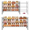Tajsoon Expandable Shoe Rack for Closet 3 Tier, 28“-41“Adjustable &