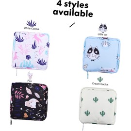Bolsa de Almacenamiento para Toallas Sanitarias Varios estilos Paquete de 4 Piezas Diseño de Cierre Suave y Material de Nylon, Portátil y Fácil de Llevar Varios estilos para Viajes y Escuela