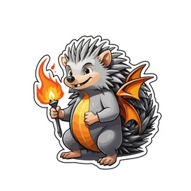 Set of 3 - Cute Dragon Hedgehog Character Vinyl Decal Sticker, Fantasy Gaming Design,SUV, Van, Window, Bumper, Wall, Laptop, Tablet, Cup,Tumbler Or Any Smooth Surface