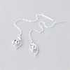 Sterling Silver Lily Drop Bead Pull Through Threader Dangle Earrings