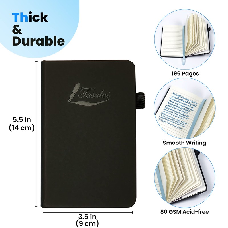Tasalas Pocket Notebook Portable A6 Notebooks with Inner Pocket and
