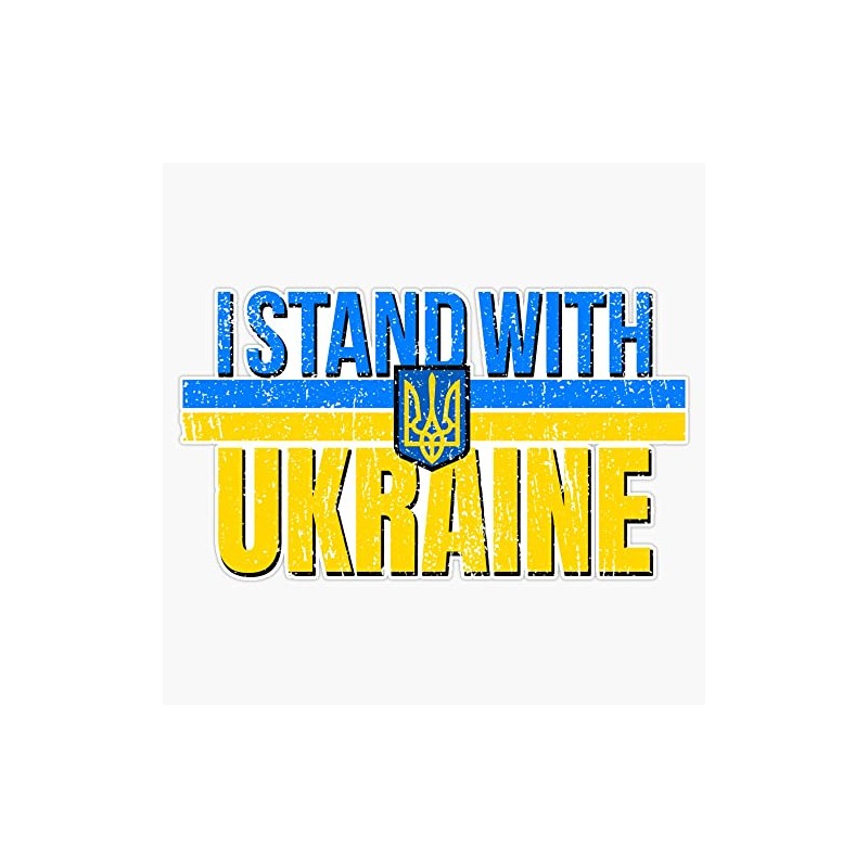 I Stand with Ukraine Supporting Ukranian Distressed Minimalist Grunge Art