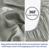 sourcing map Satin Fitted Sheet, Solid Silky 12" Deep Pocket