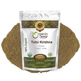 Organic Way Krishna Tulsi/Holy Basil Powder (Ocimum Tenuiflorum) - Herbal Tea | Kosher & USDA Certified | Vegan, Non-GMO & Gluten Free | Resealable Bag | 100% Raw from India (1Lbs / 16Oz.)