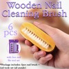 Nail Brush Set, 6Pcs Wooden Double-Sided Scrub Brushes with Nail