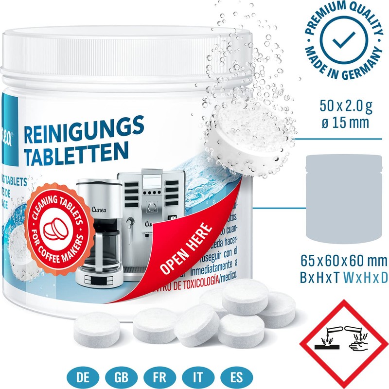 Cunea 50 x Cleaning Tabs for Fully Automatic Coffee Machines