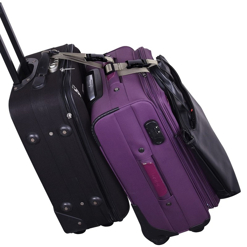 Wisdompro Luggage Strap, Suitcase Connecting Belt, Luggage Organizer, Bag Closing