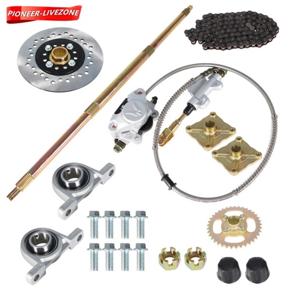 labwork-parts For Go Kart Rear Live Axle Kit, Brake Assembly,Sproc