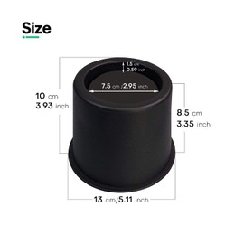 MIIX HOME-4 Inch Heavy Duty Round Bed Risers for Furniture Chair Couch or Sofa,Table Leg Extenders,Supports Up to 500 lbs,Black,1 Set of 4 Pcs