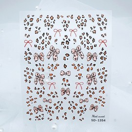 [Overseas] Hopi Kitty Parts Camouflage 5D Relief 3D Leopard Print Kt Cat Bow Fall and Winter Leopard Print Free Size/5 D-1350 Relief 30ea