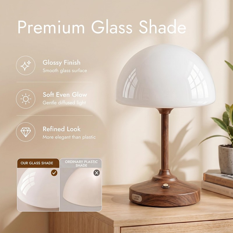 Dawnwake Table Lamp Cordless Lamp,Rechargeble Battery Operated Lamp