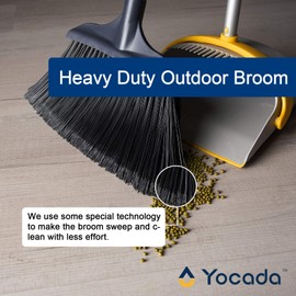 Yocada Commercial Broom Outdoor Indoor Commercial 3 PCS for Courtyard Garage Lobby Mall Market Floor Home Kitchen Room Office Pet Hair Rubbish 54Inch
