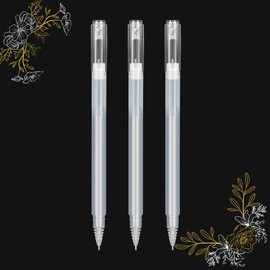 SMOOTHERPRO Silver Gel Pen Set, 3 Pcs 1.0 mm Bold Point Pens for Black Paper, 3 Silver Ink Pens for Artists, Drawing, Sketching, DIY