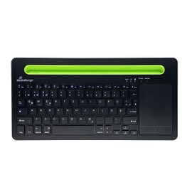 MediaRange, Bluetooth, kompakte Multi-pairing Funk-Tastatur mit 78 Tasten und Touchpad, QWERTZ (DE/AT/CH) Tastaturbelegung, schwarz/grün