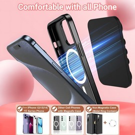 Silicone Magnetic Suction Cup Phone Sticky Grip Holder Compatible with MagSafe, Sticky Grippy Ventosas para Celular (Blue)