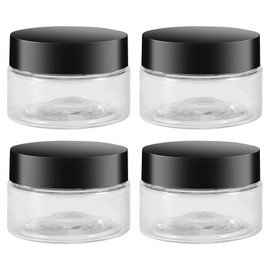 4 Pcs 30g Sample Pots Travel Cosmetic Jar with Lids, Mini Empty Plastic Cosmetic Jars, Travel Pots for Cream Clear Cosmetic Containers Jars Leakproof Travel Cream Pots for Traveling Sampling