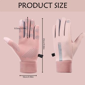 STIFFENERS Waterproof Gloves Women, Thermal Gloves Womens, Running Gloves Touch Screen Non-Slip Cold Resistant Gloves Winter Gloves for Women Warm Cycling Gloves Womens for Cycling, Running, Hiking