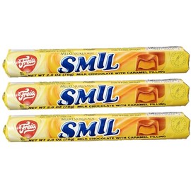 Freia Smil Caramel Filled Chocolate, 2.75 ounce (Pack of 3), Product of Norway
