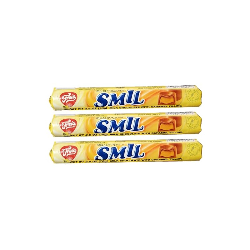 Freia Smil Caramel Filled Chocolate, 2.75 ounce (Pack of 3),