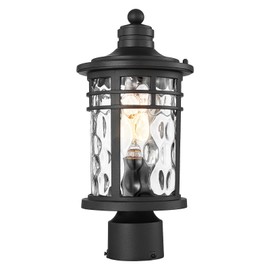 Darkaway Outdoor Post Lights Lamp Posts Outdoor Lighting, Aluminum Post Lights Outdoor Light Fixtures with Water Ripple Glass, Pole Light for Outside Patio Yard Garden