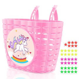 Children's Bicycle Basket, Waterproof and Robust Portable Bicycle Basket Made of Plastic, Bicycle Accessories, Children for School, Outdoor, Cycling