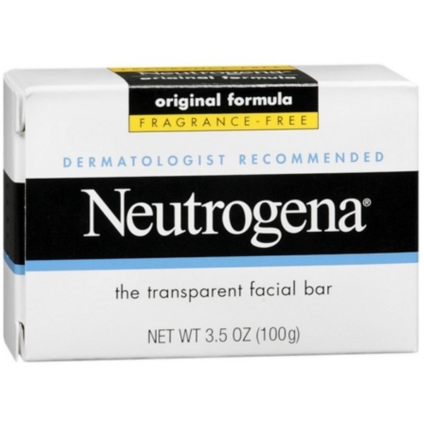 Neutrogena The Transparent Facial Bar Original Formula, Fragrance Free 3.50 oz (Pack of 5)