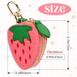 Llavero de monedero de frutas – Lindo llavero de cuero mini monedero | Bonito llavero de cuero para decoración de mochilas, llavero de frutas para reg