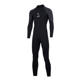 ZCCO Wetsuits Men's 3mm Premium Neoprene Full Sleeve Dive Skin for Spearfishing,Snorkeling, Surfing,Canoeing,Scuba Diving Wet Suits(Men's Black(New),4XL)