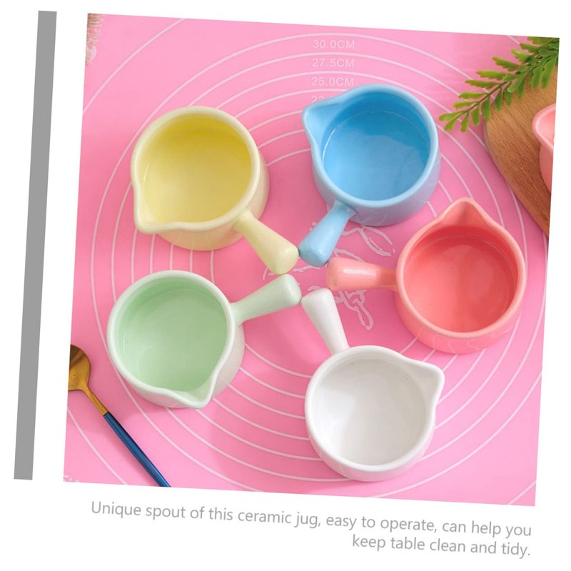 Gatuida 5pcs Ceramic Milk Pitcher Coffee and Sauce Cups with