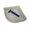 Almond Beige Almond Bone Ceramic Shower Corner Tray Soap Dish