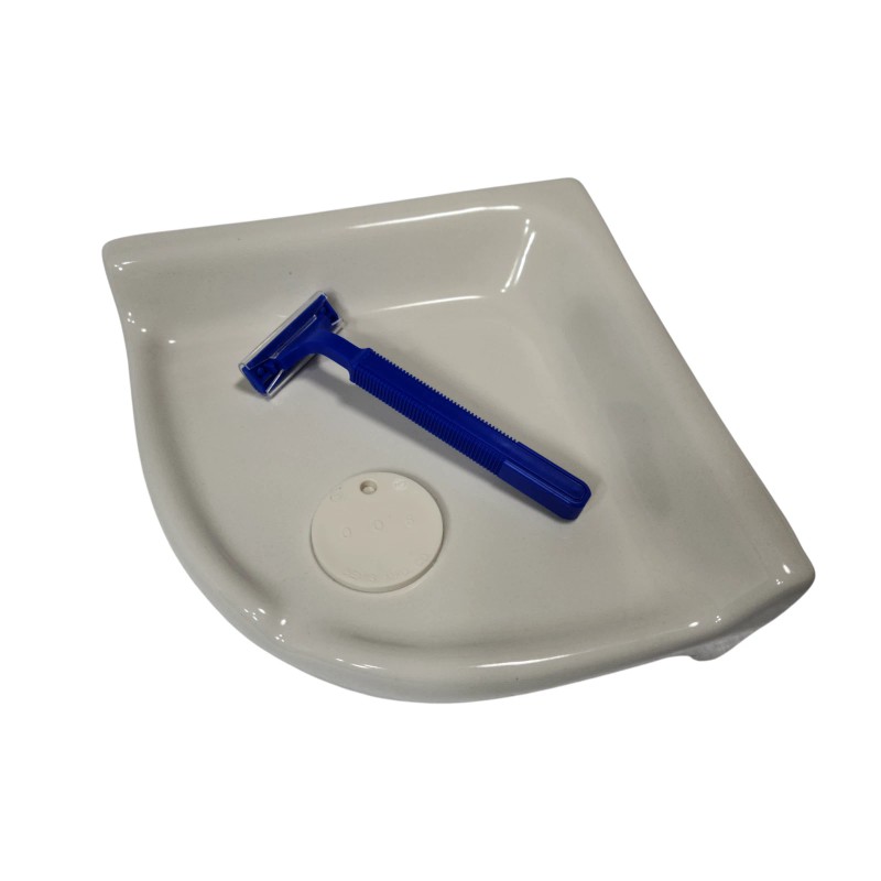 Almond Beige Almond Bone Ceramic Shower Corner Tray Soap Dish