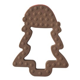 Jimibaby Silicone Christmas Teether, The First Christmas Teething Toy for Baby Boys and Girls, idea Christmas Stocking Stuffer Comes with Gift Package(Chocolate Christmas)