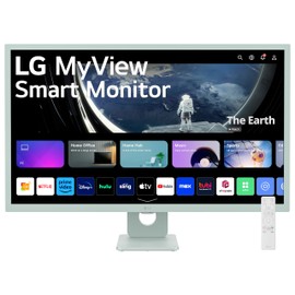 LG 32SR50F-G MyView Smart Monitor 32-Inch FHD (1920x1080) IPS Display, webOS 23, HDR 10, x2 Built-in Speakers, AirPlay 2, Screen Share, Bluetooth, ThinQ App, Remote Control, Green