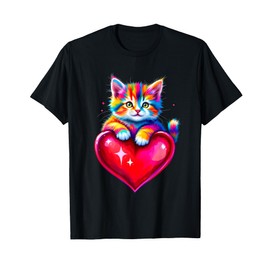 Colorful Kitten Heart T-Shirt
