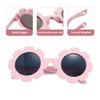 YANGUN 2 PCS Baby Sunglasses with Strap, Cute Flower PolarizedSunglasses,