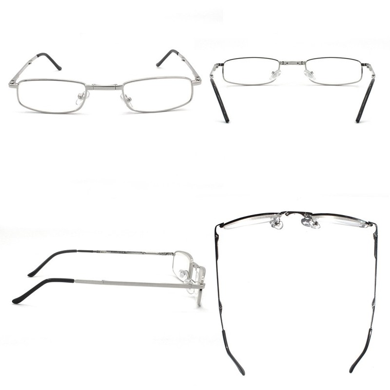 Metal Folding Reading Glasses with Case Slim Stylish Compact Folding