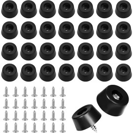 30 Pcs Anti Scratch and Slip Round Rubber Feet,with Matching Screws,Built-in Stainless-Steel Washer,Suitable for Furniture,Electronics and Appliances